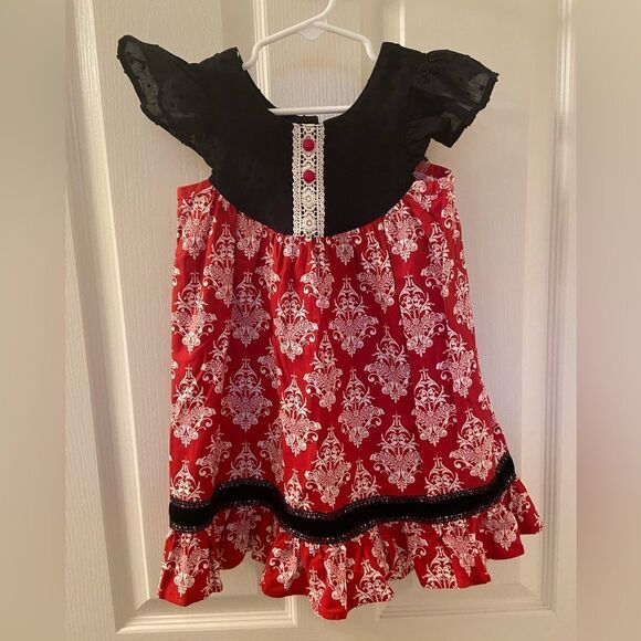 Emmi Lee Designs Girls Black and Red Dress Size 3T - Picture 1 of 8